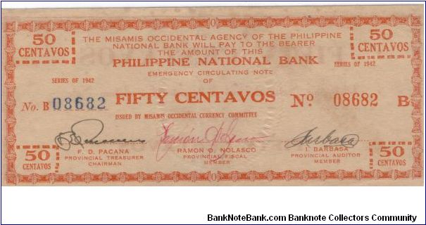 S-571 Misamis Occidental 50 Centavos note. Banknote