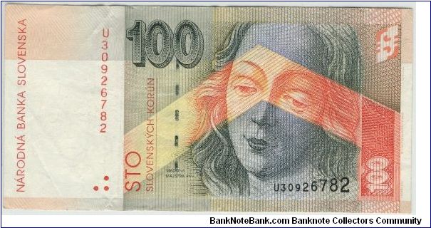 Banknote from Slovakia year 2001