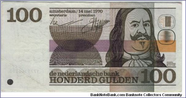 Netherlands 1970 100 Gulden Banknote