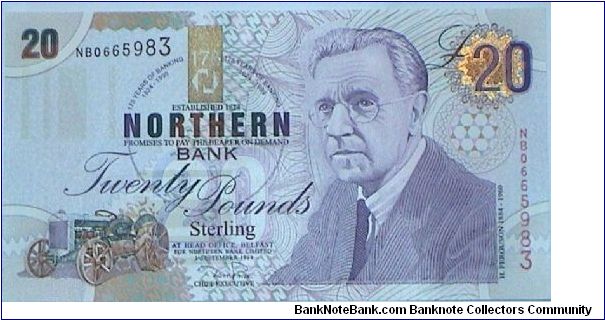 Northern Ireland. Northern Bank. 20 Pounds. Commemorating 175 Years of Banking. Banknote