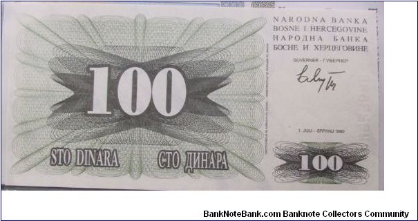 Banknote from Bosnia year 1993