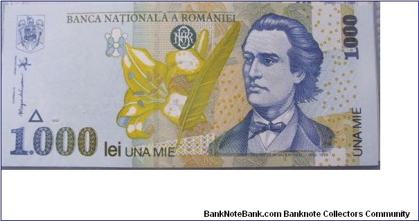 Romania 1000 Lei Banknote. Banknote