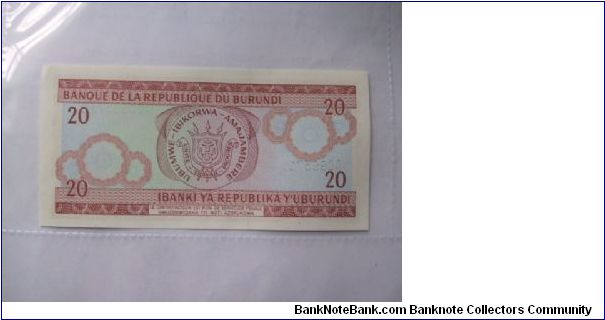 Banknote from Burundi year 2001