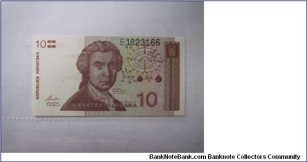 Croatia 10 Dinara in Uncirculated condition Banknote