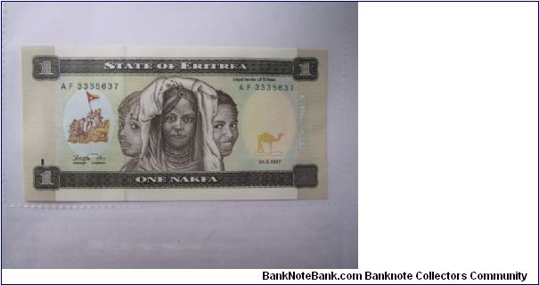 Eritrea 1 Nafka banknote in UNC condition Banknote