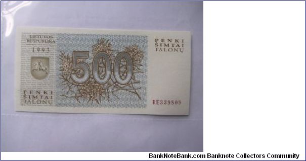 Banknote from Lithuania year 1993