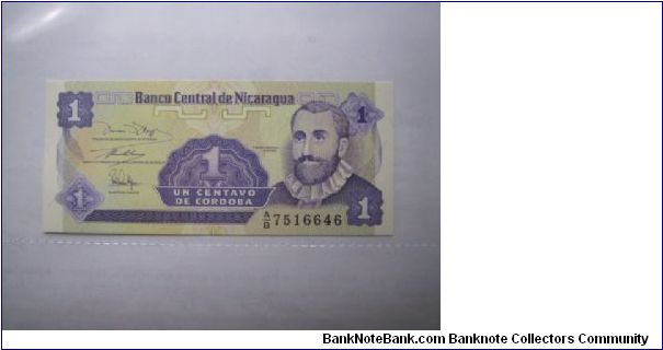 Nicaragua 1 Centavo banknote in UNC condition Banknote