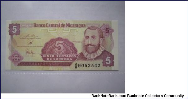 Nicaragua 5 Centavos banknote in UNC condition Banknote