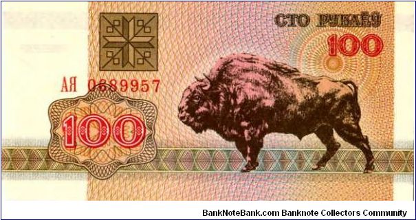 100 Rouble Bison Banknote