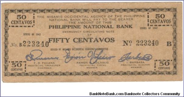 S-576b Misamis 50 Centavoes note. Banknote