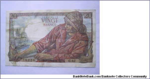 France 20 Francs banknote in VG condition Banknote