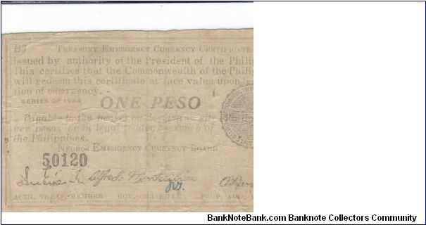 S-671, Negros 1 Pesos note. Banknote