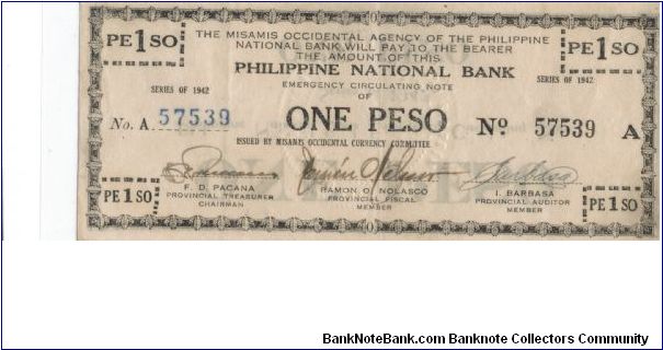 S-572, Misamis 1 Peso note. Banknote