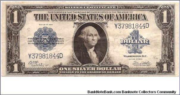 1923 $1 Silver Certificate - Woods-White Banknote