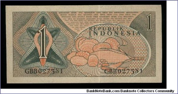 Banknote from Indonesia year 1961