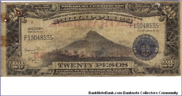 PI-121b Central Bank of the Philippines 20 Pesos Note, not best condition but tough note to find. Banknote