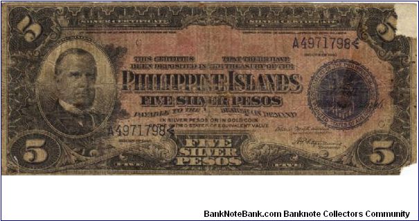 PI-35d Philippine Islands 5 Pesos note, very tough note to find in any condition. Banknote