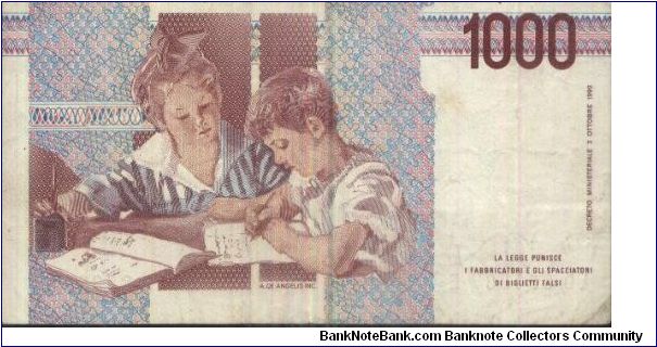 Banknote from Italy year 1990