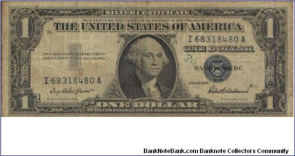 Silver Certificate, The United States Of American 1957 series Banknote