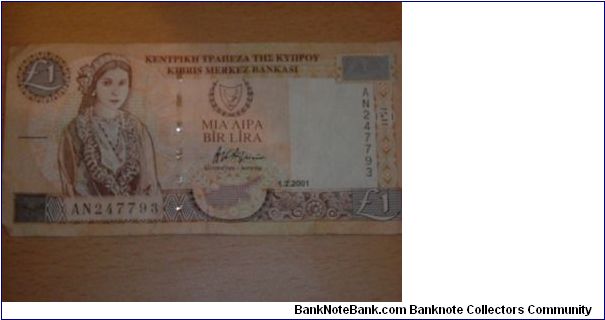 1 pound, dated 1 February 2001 Banknote