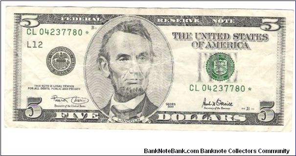 $5.00 star Banknote