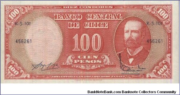 Banco Central De Chile. Santiago. 100 Pesos Banknote