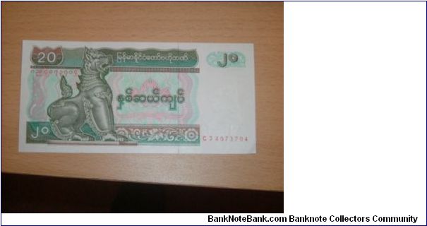 Twenty kyats Banknote
