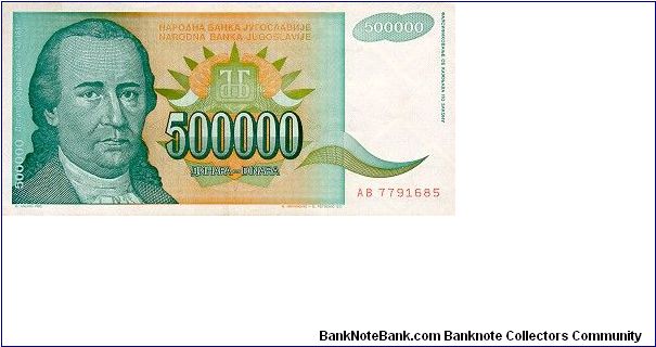 500.000 Dinars Banknote