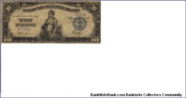 PI-23 Bank of the Philippine Islands 10 Pesos note. Will trade this note for Philippine notes I don't have. Banknote