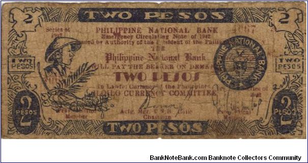 S-312 Rare Iloilo 2 Pesos note. Will trade this note for Philippine notes I don't have. Banknote