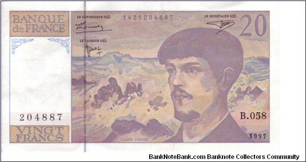 France 20 Francs, 1997 issue Banknote