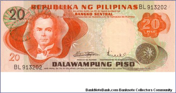 1st A.B.L. SERIES 28 (p155a) Marcos-Licaros BL913202 (Missing ABL Overprint) Banknote