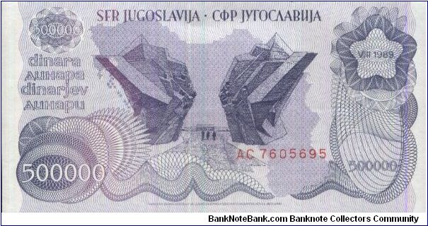 Banknote from Yugoslavia year 1989