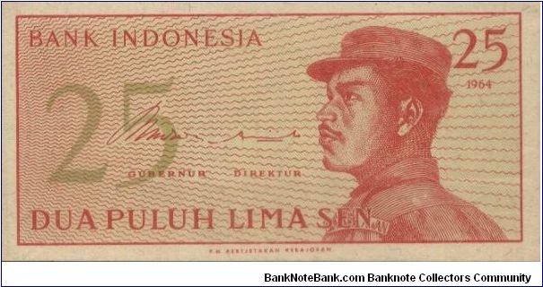 25 Cents Volunteers Series. Signed By Jusuf Muda Dalam & Hertatijanto(O)A Voluntress(R)Number 25.104x52mm Banknote