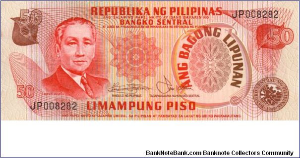 2nd A.B.L. SERIES 36c (p163b) Marcos-Laya JP008282 (1st Prefix) Banknote