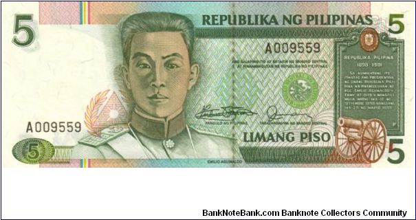 REDESIGNED SERIES 38 (p168a)  Marcos-Fernandez  A000001-BE1000000  A009559 (1st Prefix) Banknote