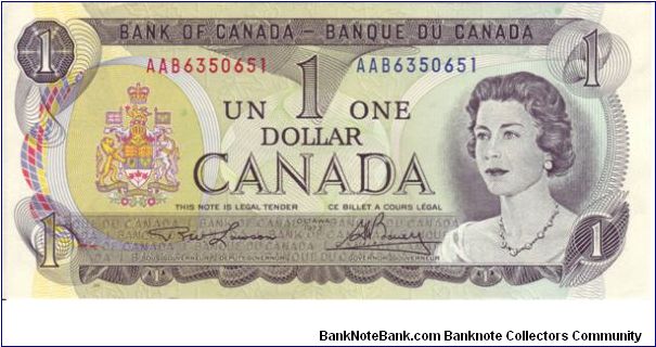 Canada, $1 dating from the 1970's Banknote