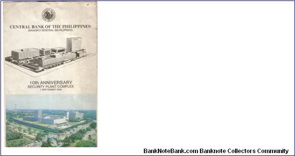 REDESIGNED SERIES 39b (p169f) 1988 Security Plant Sheet of 4 in BSP Folder  Aquino-Fernandez JC000001-JC1000000 JC.Mixed #'s Banknote