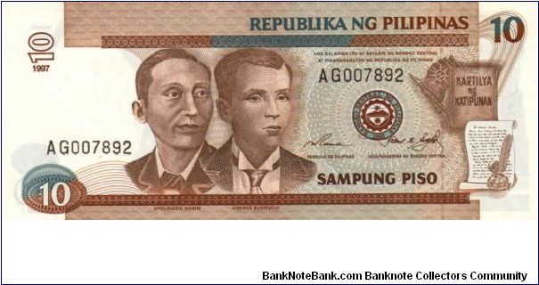 DATED SERIES 52b 1997 Ramos-Singson (Single Wmk) AG000001-AG000000   AG007892 Banknote