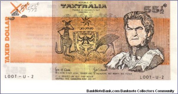 POLITICAL 1987  55.5c Anti-Labor/Bob Hawke Authorised by Centre 2000 Banknote