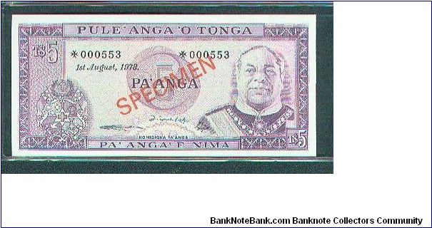 Specimen Note Banknote