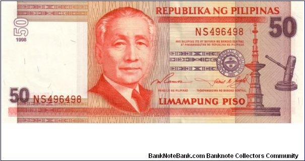 DATED SERIES 54 1998 Ramos-Singson ??000001-??1000000 NS496498 Banknote