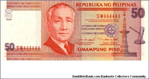 DATED SERIES 54c 1999 Estrada-Singson ??000001-??1000000 SW444444(Solid #) Banknote