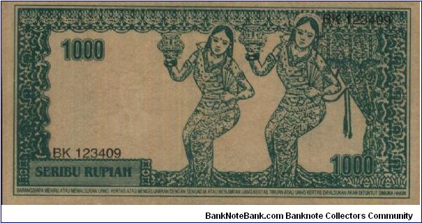 Banknote from Indonesia year 1964