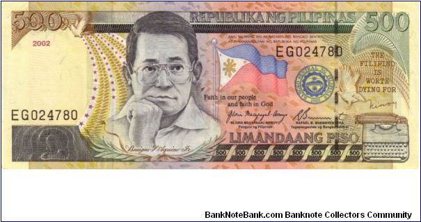 DATED SERIES 60a 2002 Arroyo-Buenaventura ??000001-??1000000 EG024780 Banknote