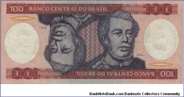 A Series 100 Cruzeiros No:A6892060359A Dated 1984.(O) Caxias(R)Battle & Sword. Banknote