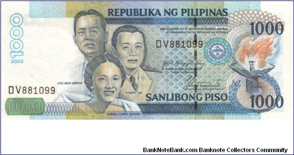 DATED SERIES 62b 2003 Arroyo-Buenaventura ??000001-??1000000 DV881099 Banknote