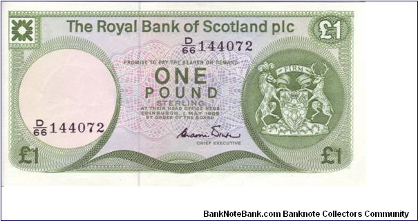 Royal Bank Of Scotland £1 note from 1986 Banknote