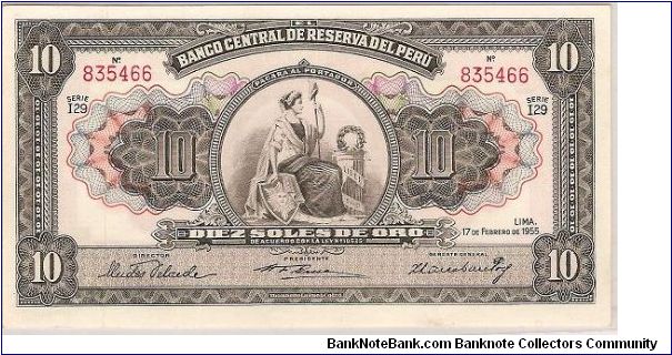 10 Soles De Oro Banknote