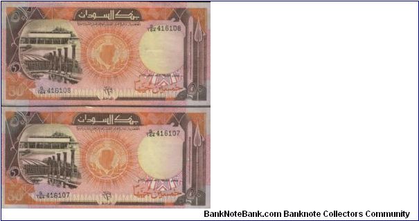 Running Series No:G416107 & G416108

50 Pounds dated 1991 

Obverse:National Museum 

Reverse:Spear

Watermark:Yes

BID VIA EMAIL Banknote